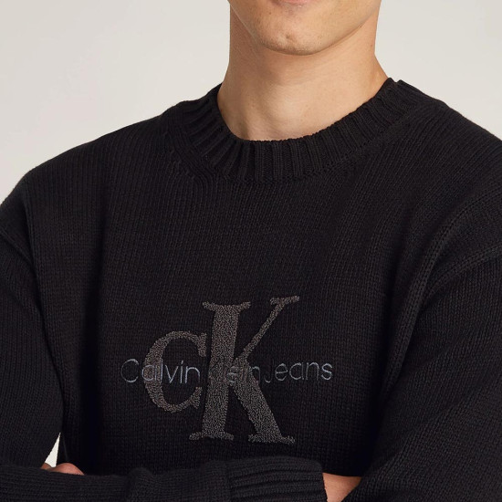 Calvin Klein Ανδρική πλεκτή μπλούζα Chenille Monologo Sweater